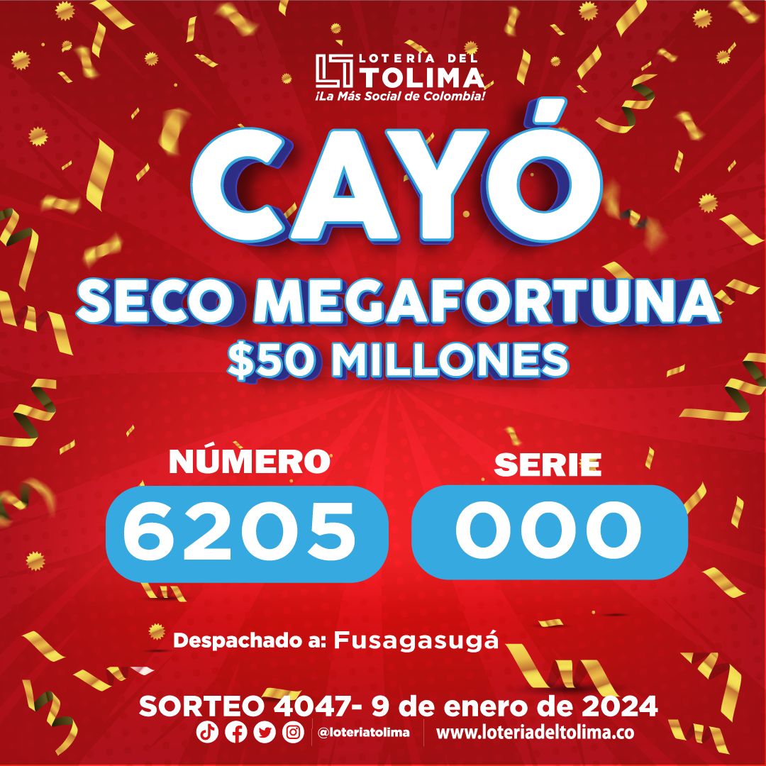 La Lotería del Tolima sigue haciendo realidad los sueños de los Colombianos