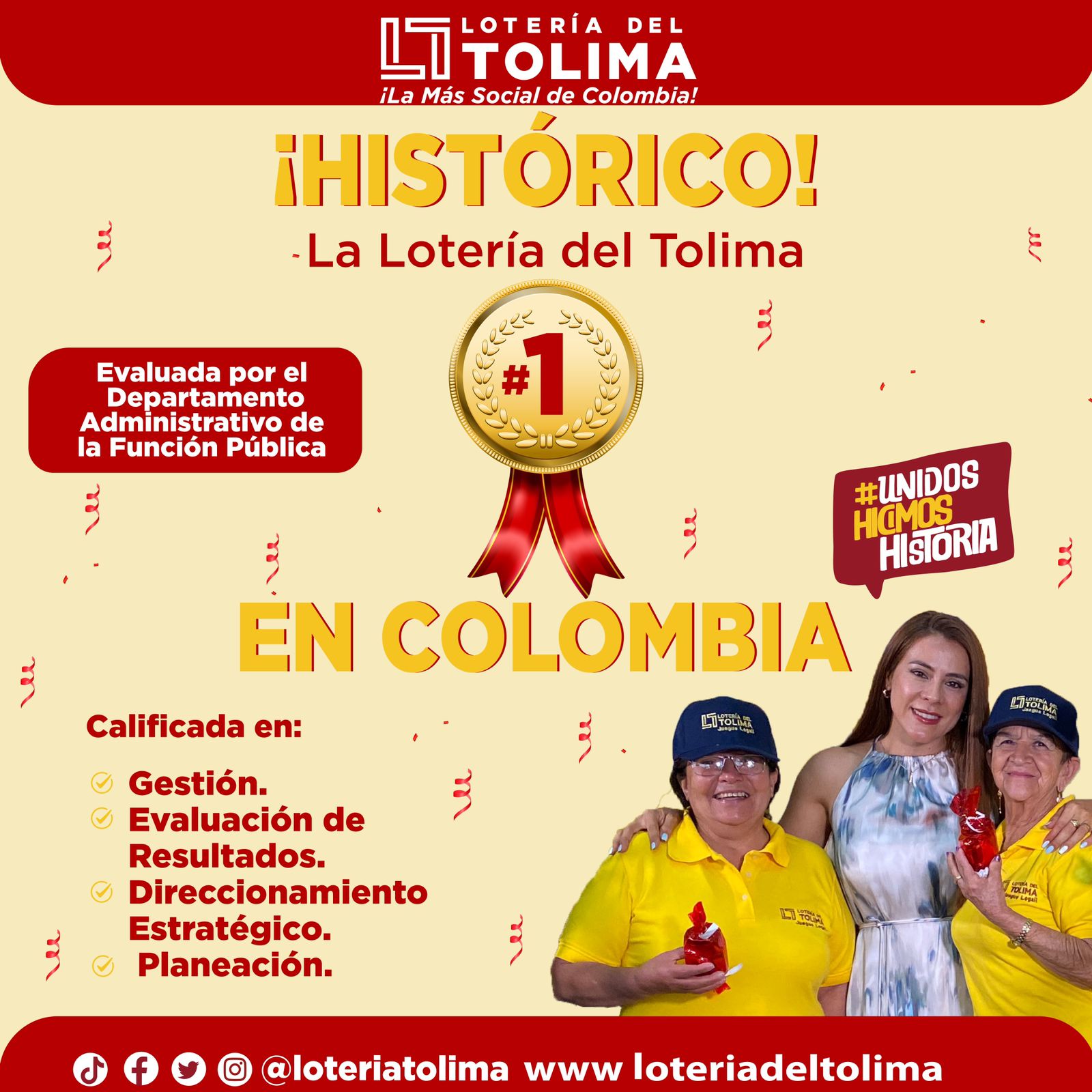 Histórico, el Tolima tiene la mejor lotería del país